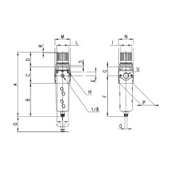 Фильтр-регулятор давления серия МС 1/2 MC202-D00